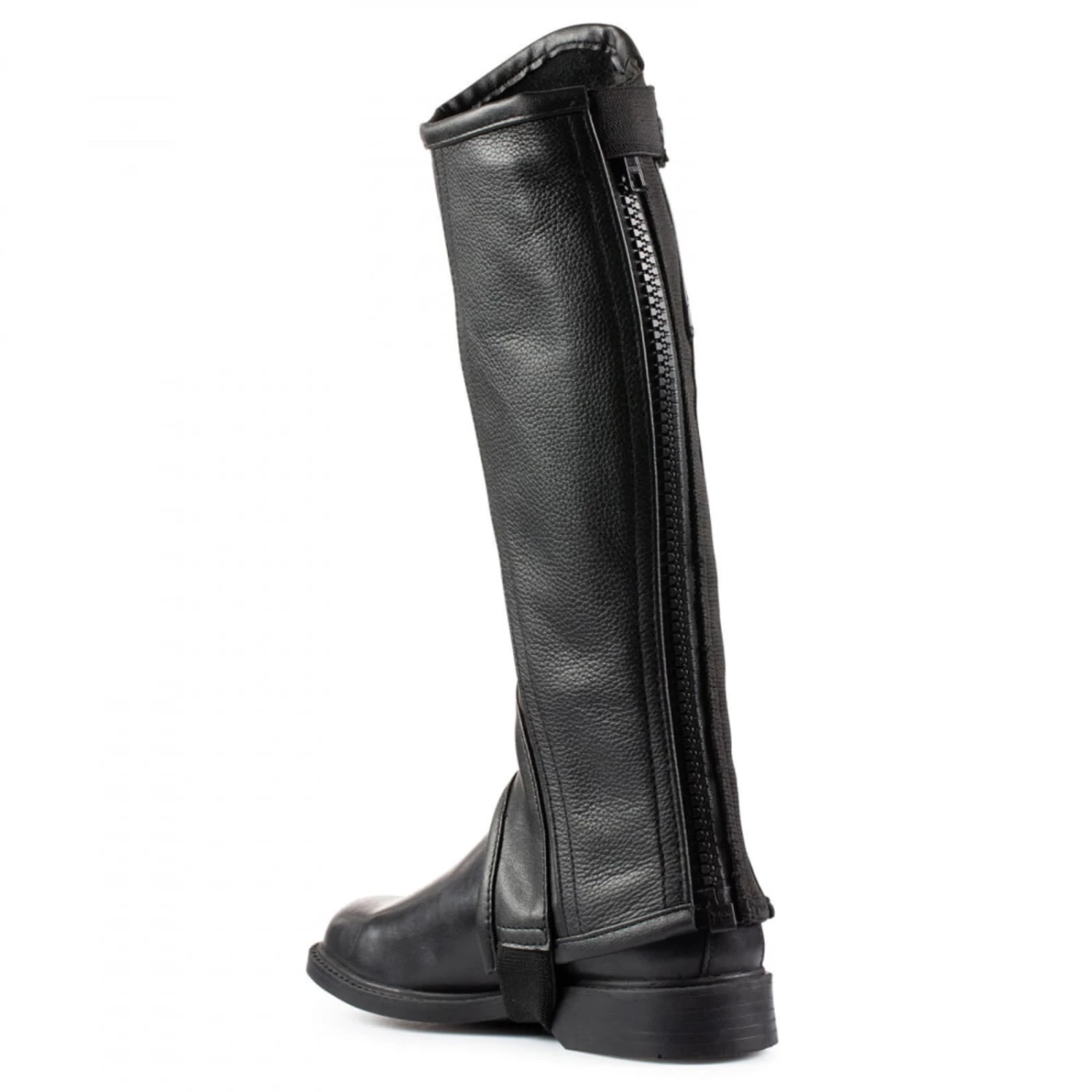 Horze Kids Soft Leather Half Chaps - Black - Image 5
