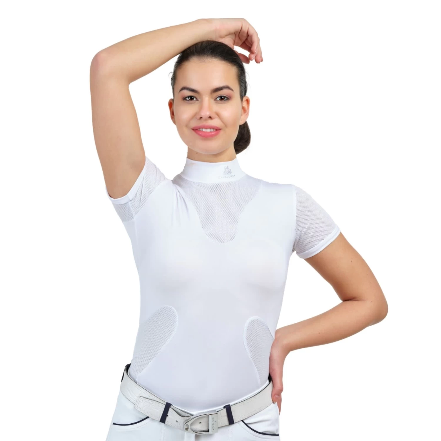 Cavalliera High Style Short Sleeve Riding Show Shirt - White - Image 2