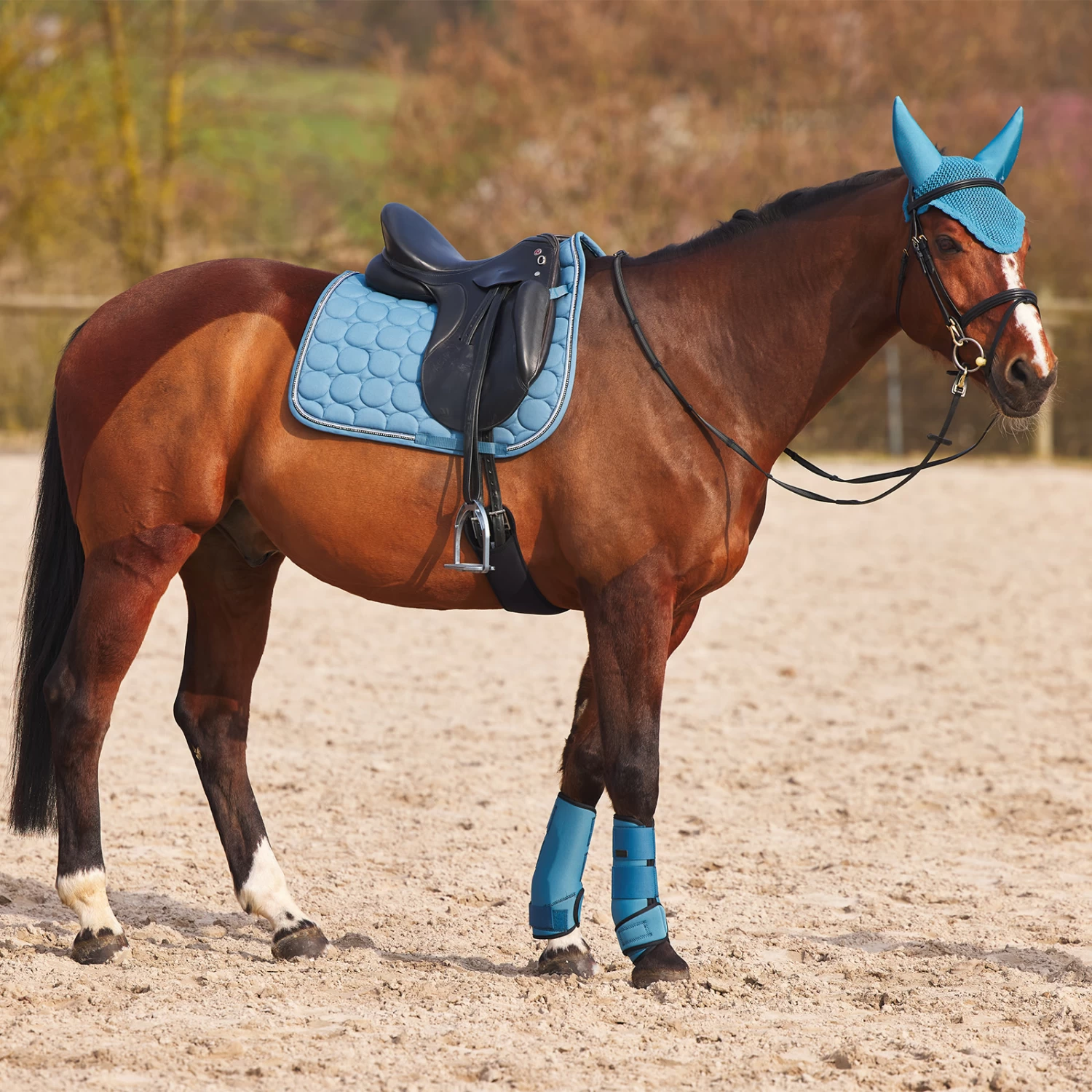 Horze Marquess Dressage Saddle Pad - Aegean Blue - Image 4