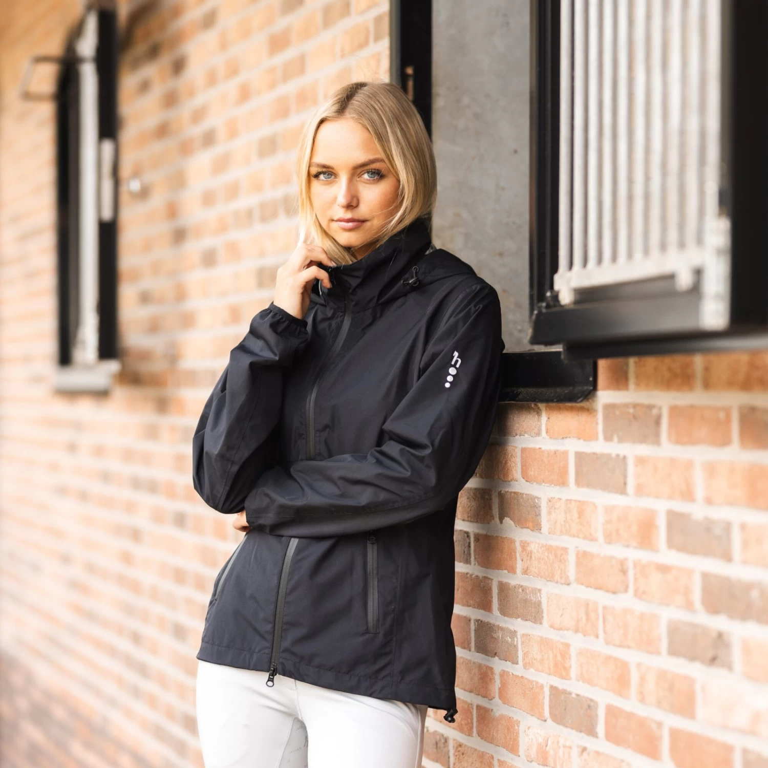 Horze Stella Waterproof Shell Jacket - Caviar Black - Image 6