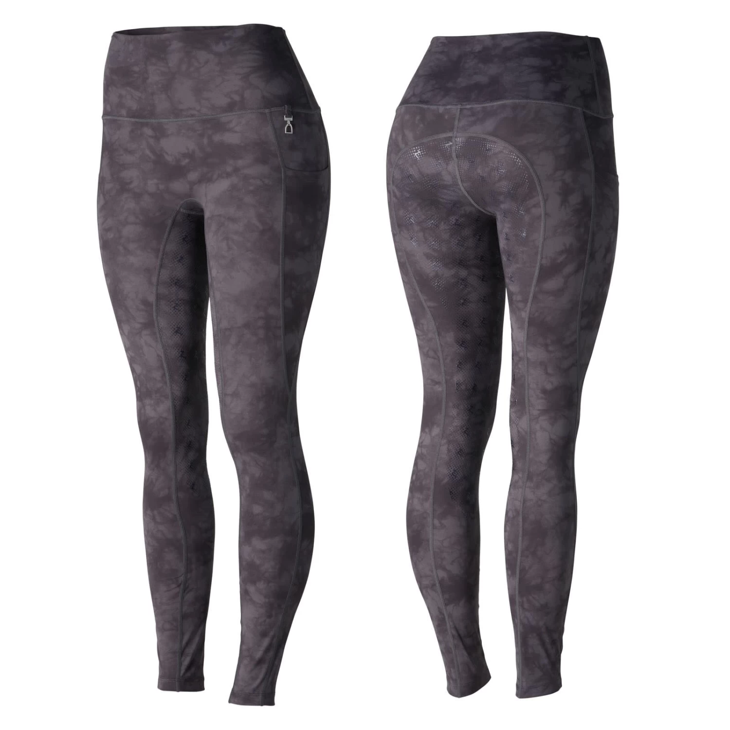 Horze Karen Tie-Dye High Waist Tights - Dark Grey