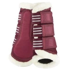 Horze Lincoln Faux Fur Brushing Boots - Merlot