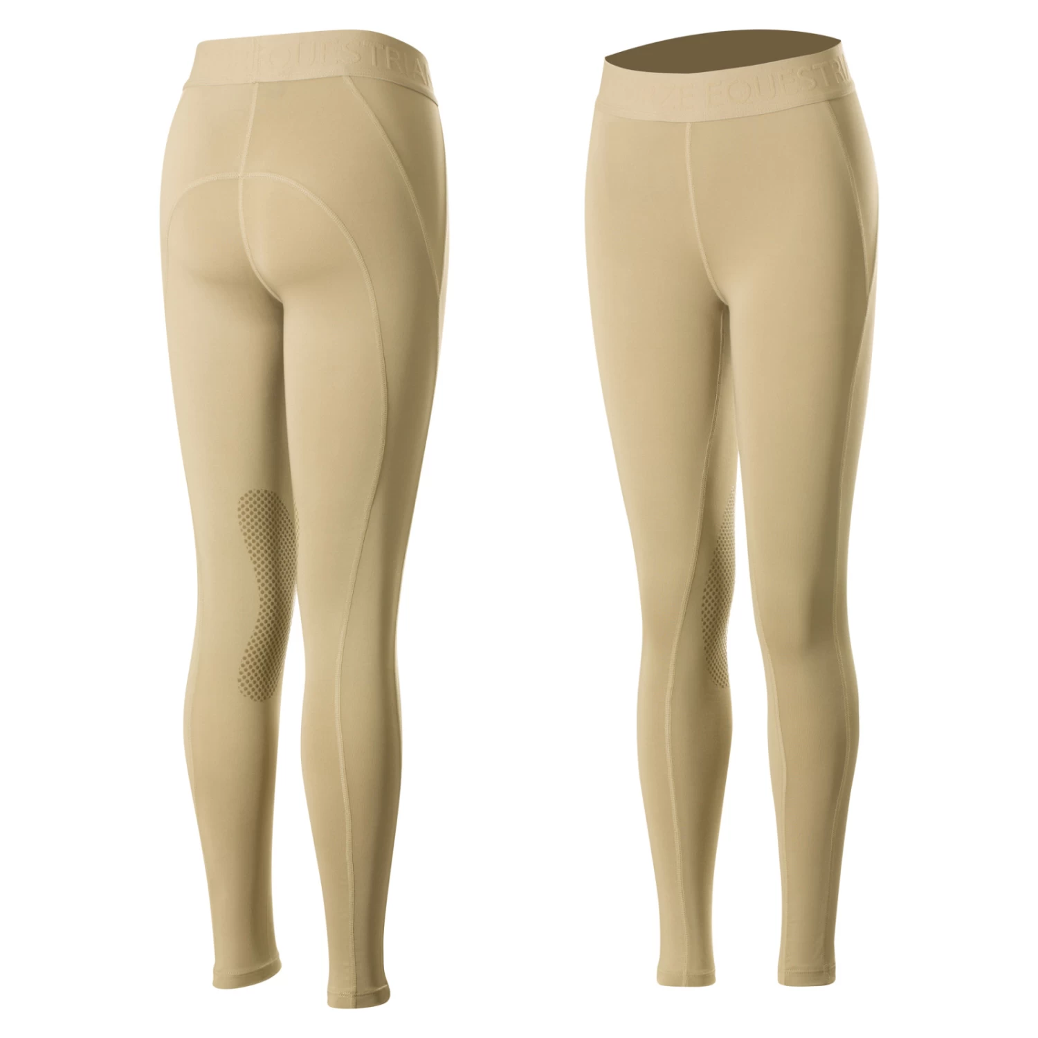 Horze Madison Kids Silicone Knee Patch Tights - Black - Image 5