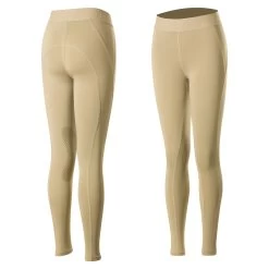 Horze Madison Kids Silicone Knee Patch Tights - Tan