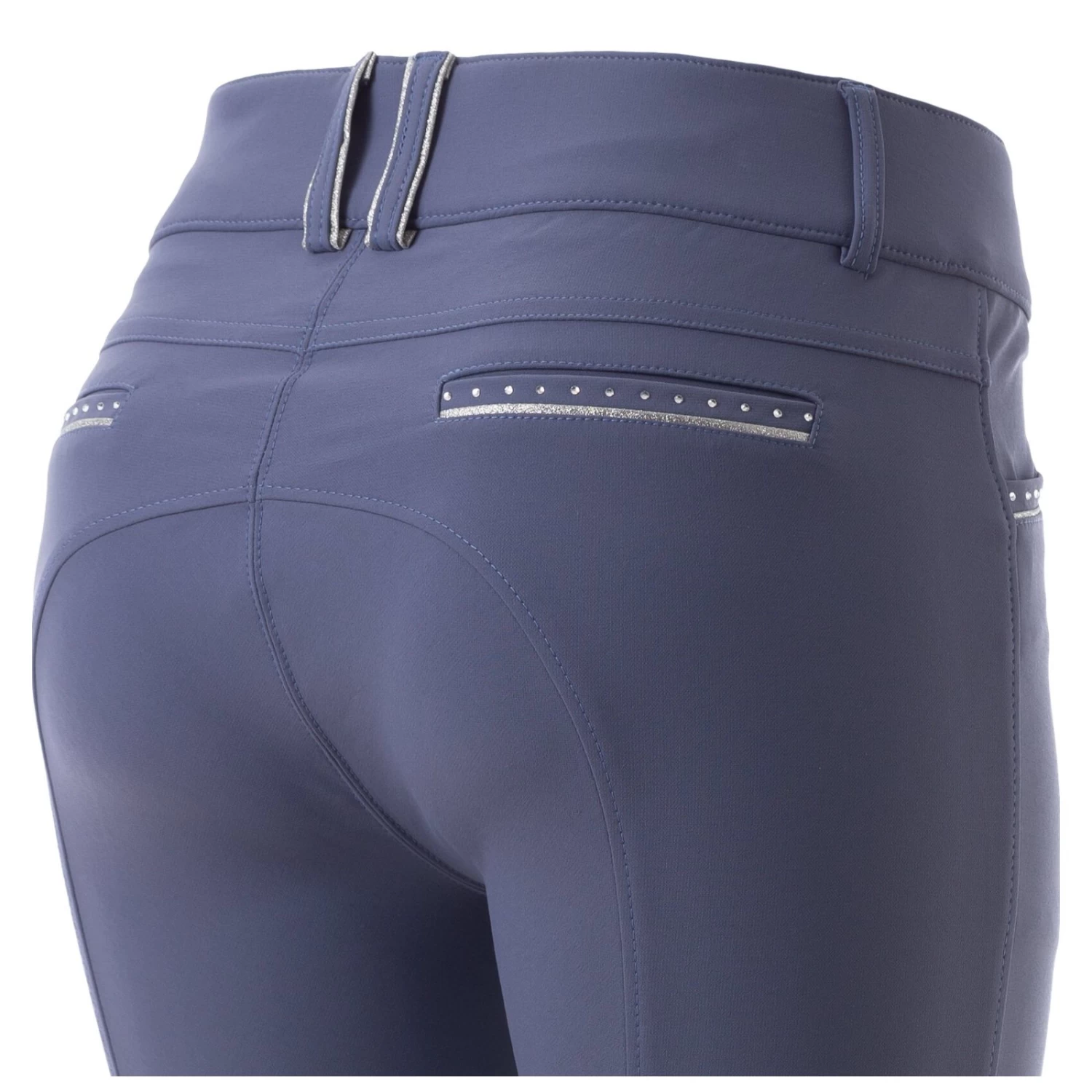 Equinavia Victoria Womens Silicone Knee Patch Breeches - Twilight Blue - Image 6