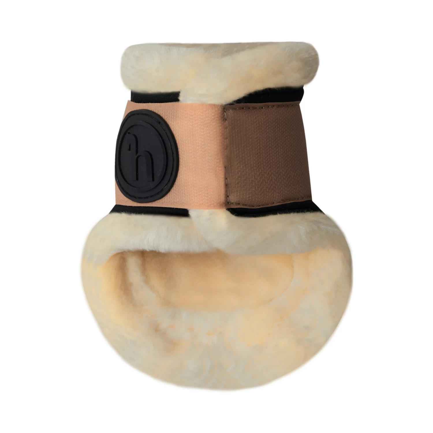 Horze Caliber Fleece Hind Fetlock Boots - Biscuit Brown - Image 8