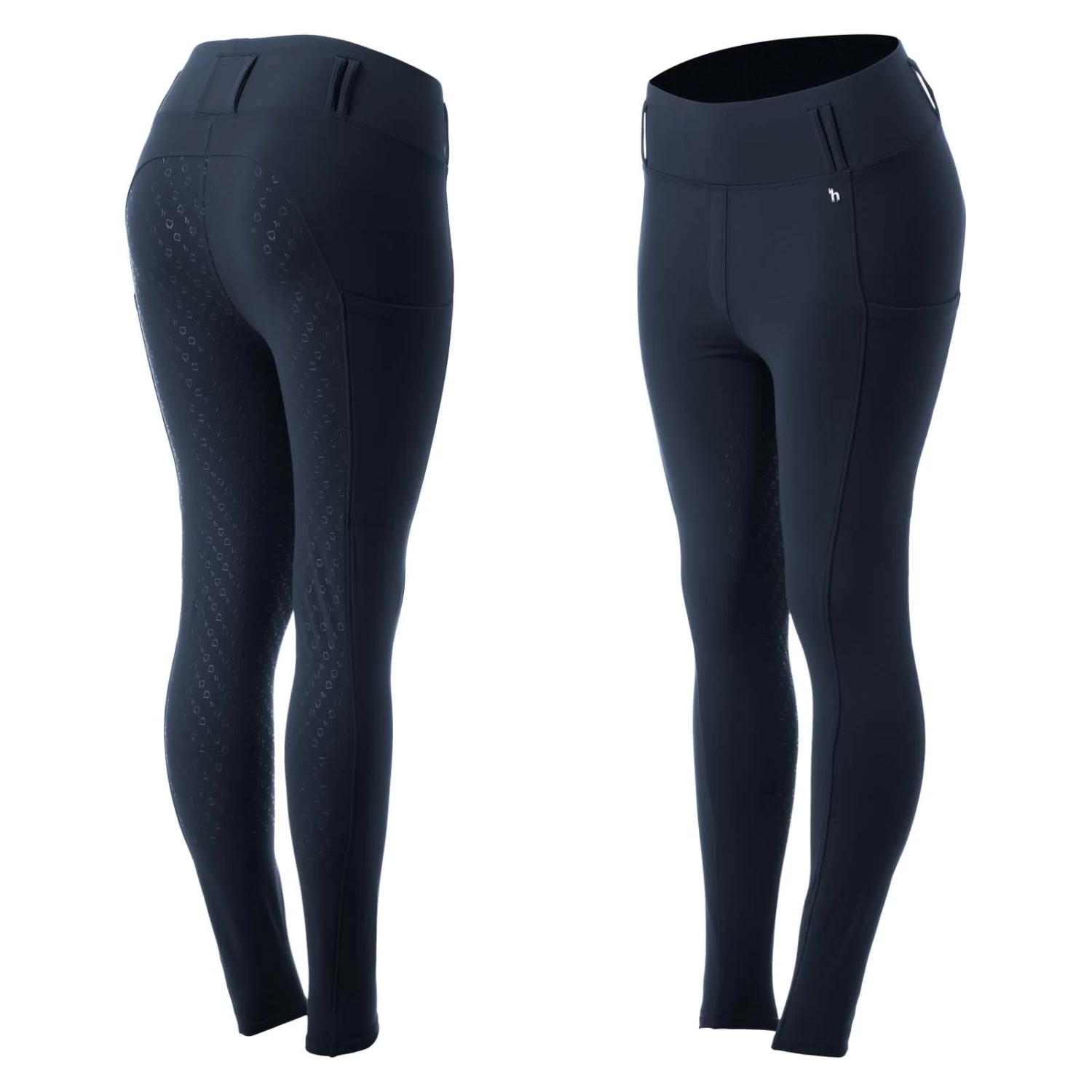 Horze Everly Womens Full Seat Winter Riding Tights - Grey Ridge Purple - Image 10