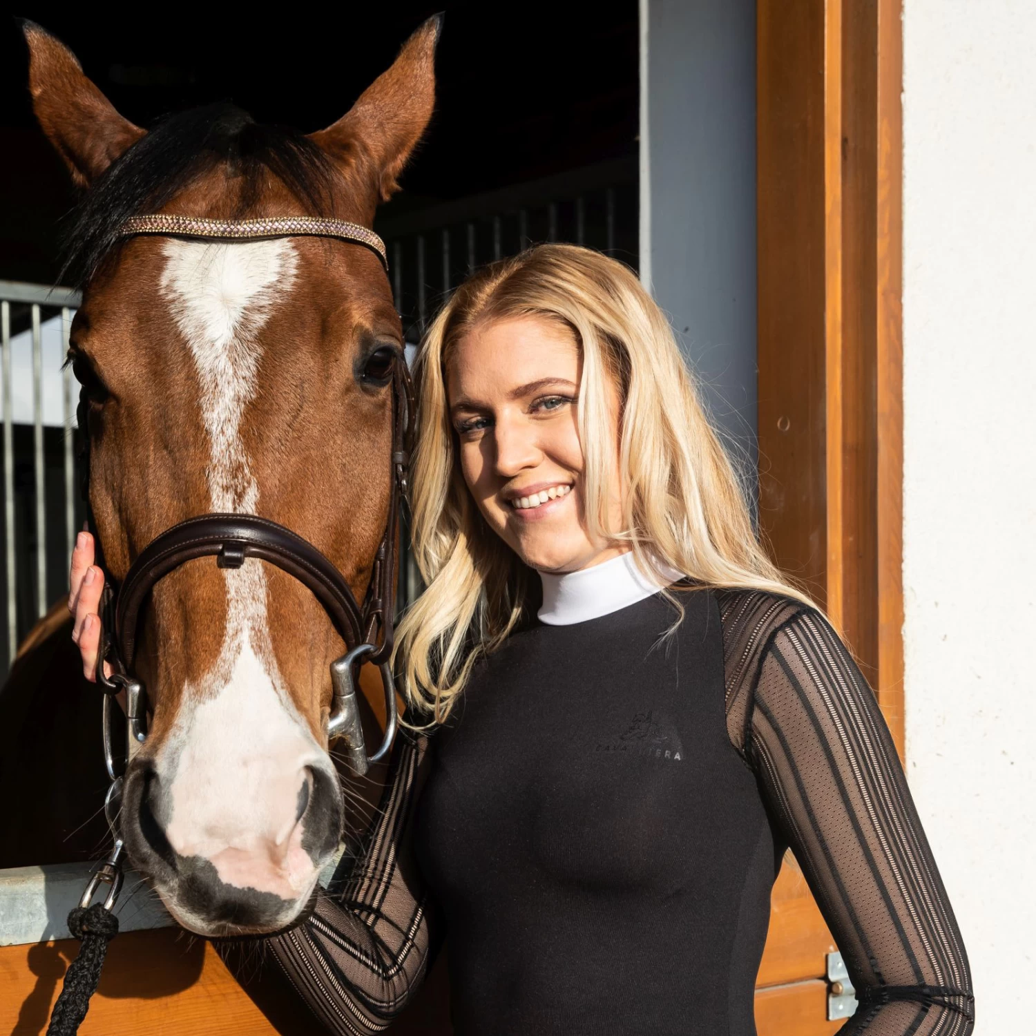 Cavalliera Contessa Long Sleeve Technical Show Shirt - Black - Image 5