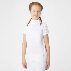 Horze Fia Kids Short Sleeved Training And Show Shirt - White