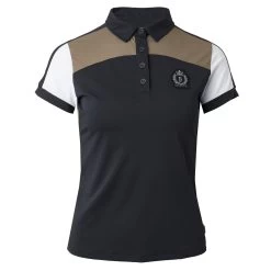 B Vertigo Alessa Womens Performance Polo Shirt - Dark Navy/ Fossil Brown