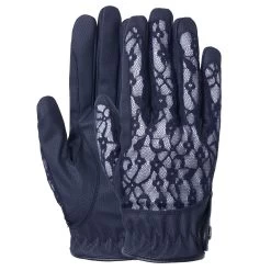 B Vertigo Womens Cooling Lace Riding Gloves - Dark Navy