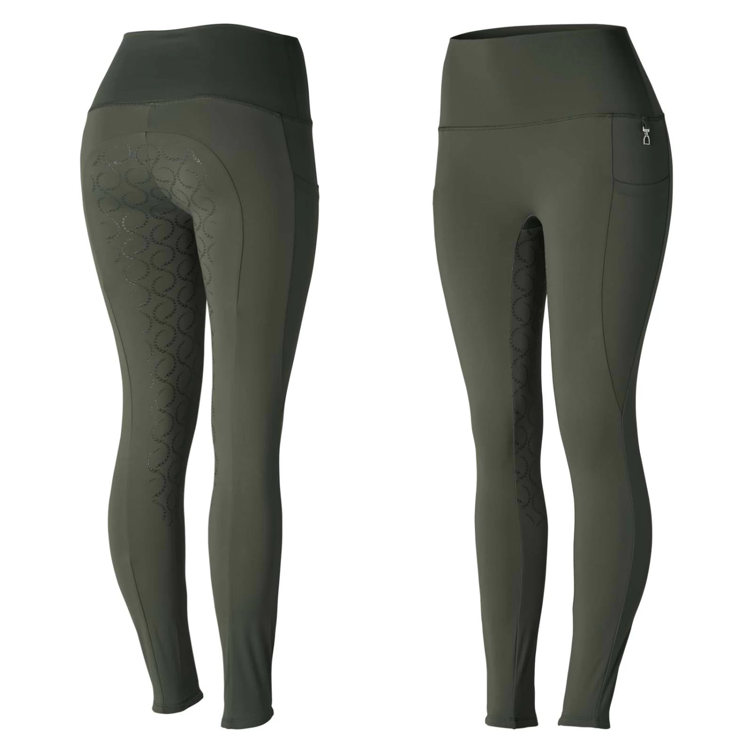 Horze Gillian Womens Silicone Full Seat Tights - Dark Navy - Image 13