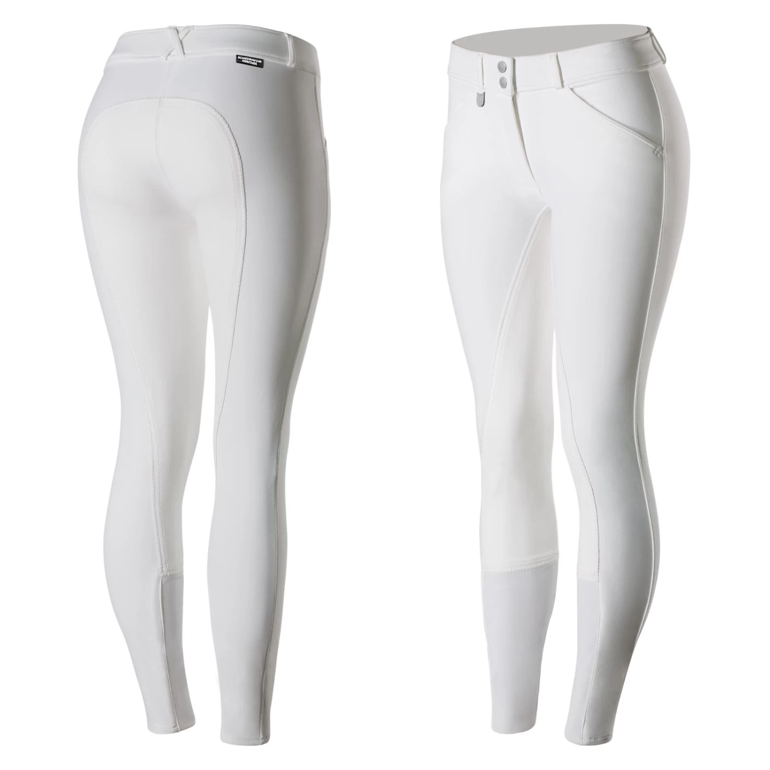 Horze Grand Prix Womens Classic Full Seat Dressage Breeches - White - Image 10