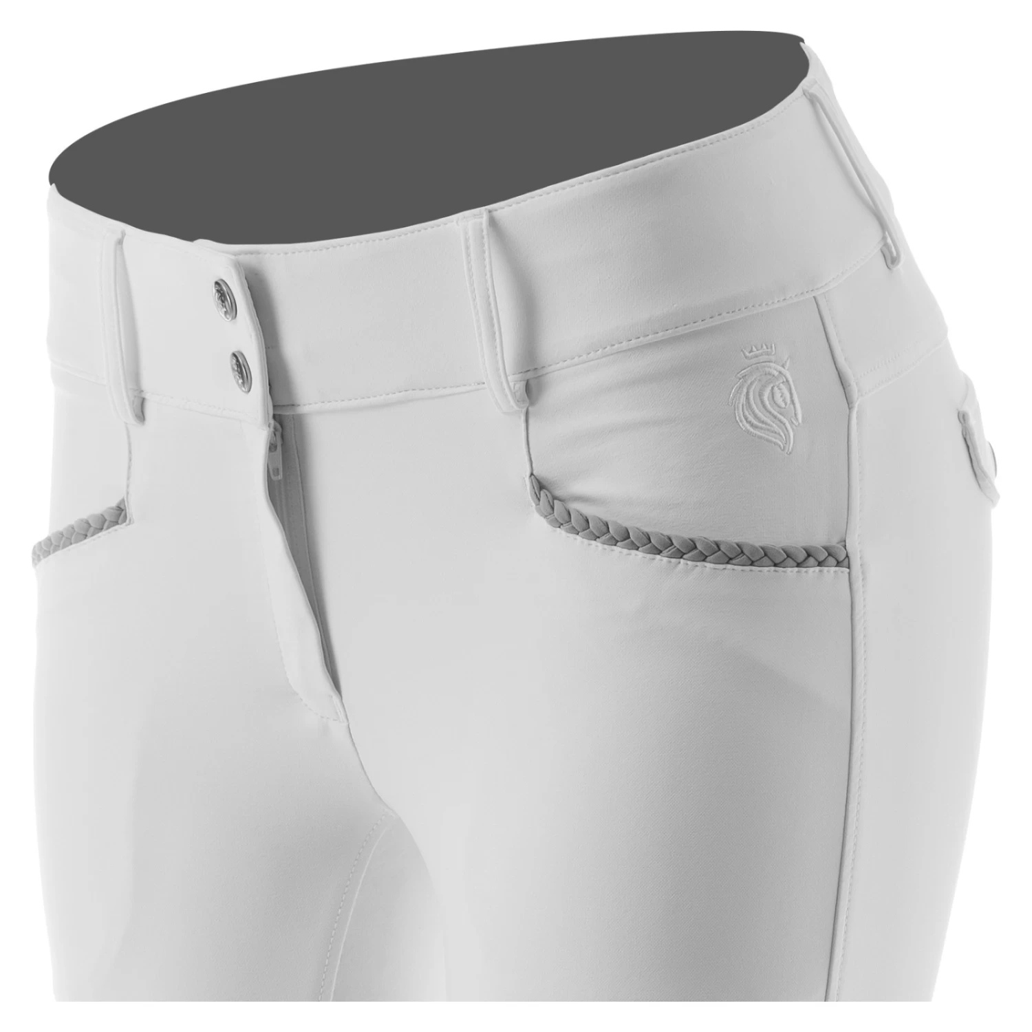 Equinavia Madeleine Womens Full Seat Breeches - White - Image 7