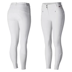 B Vertigo Drea Womens Silicone Knee Patch Breeches - White