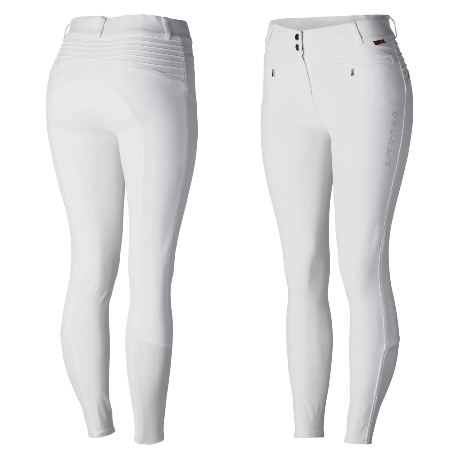 B Vertigo Drea Womens Silicone Knee Patch Breeches - White