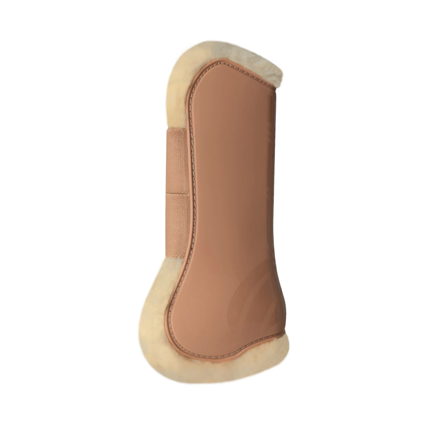 Horze Caliber Open Front Fleece Tendon Boots - Biscuit Brown - Image 7