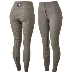 Horze Desiree Womens Silicone Full Seat Hybrid Breeches - Castle Rock Dark Grey