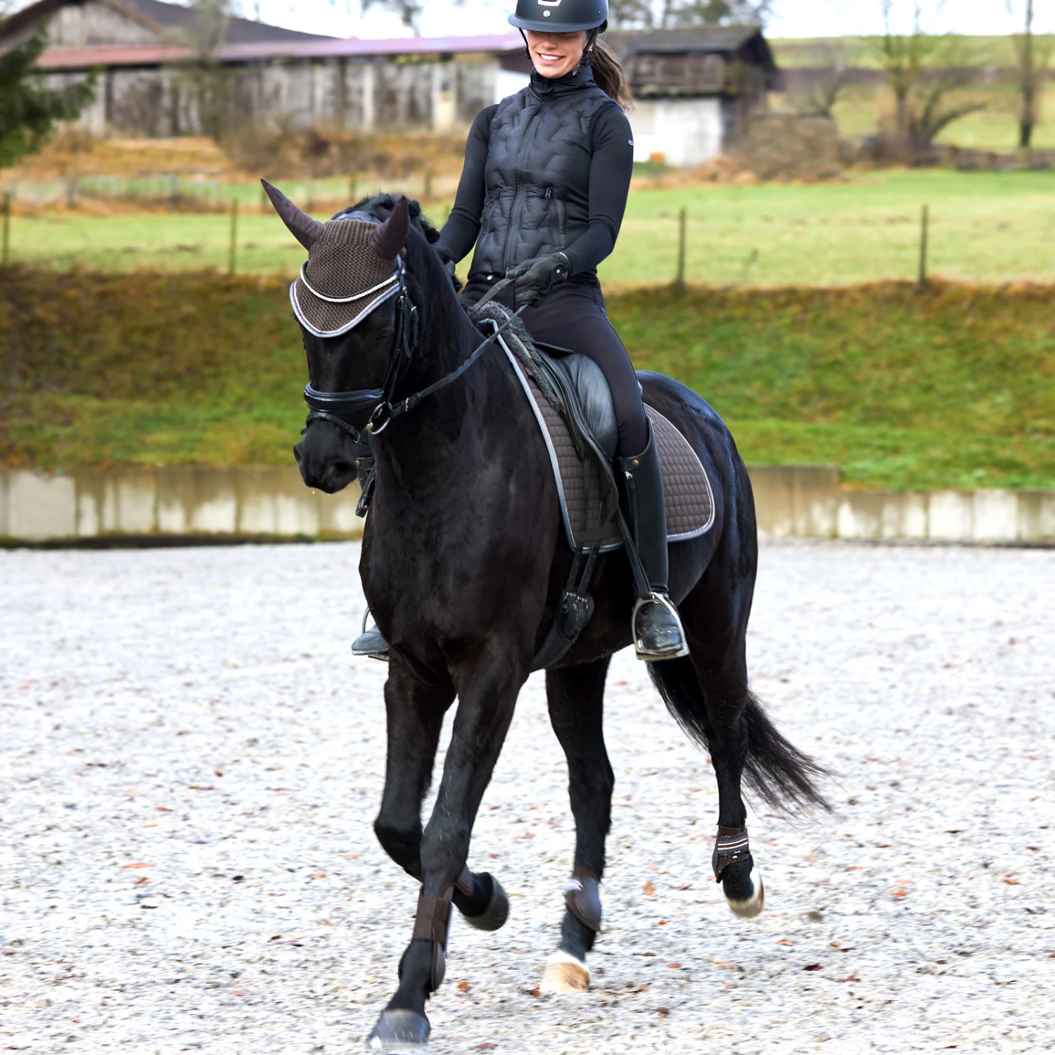 Horze Adepto Ear Net - Dark Brown - Image 5