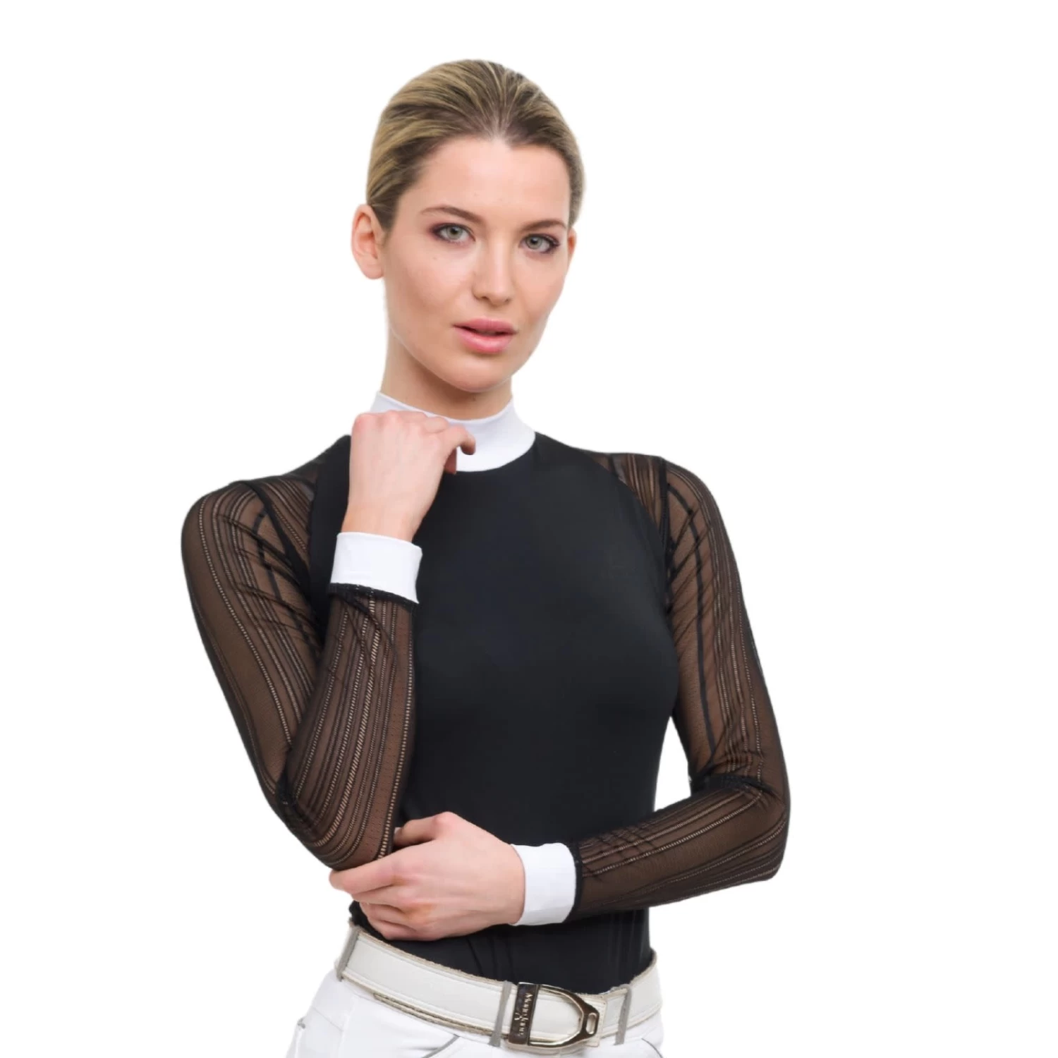Cavalliera Contessa Long Sleeve Technical Show Shirt - Black - Image 6