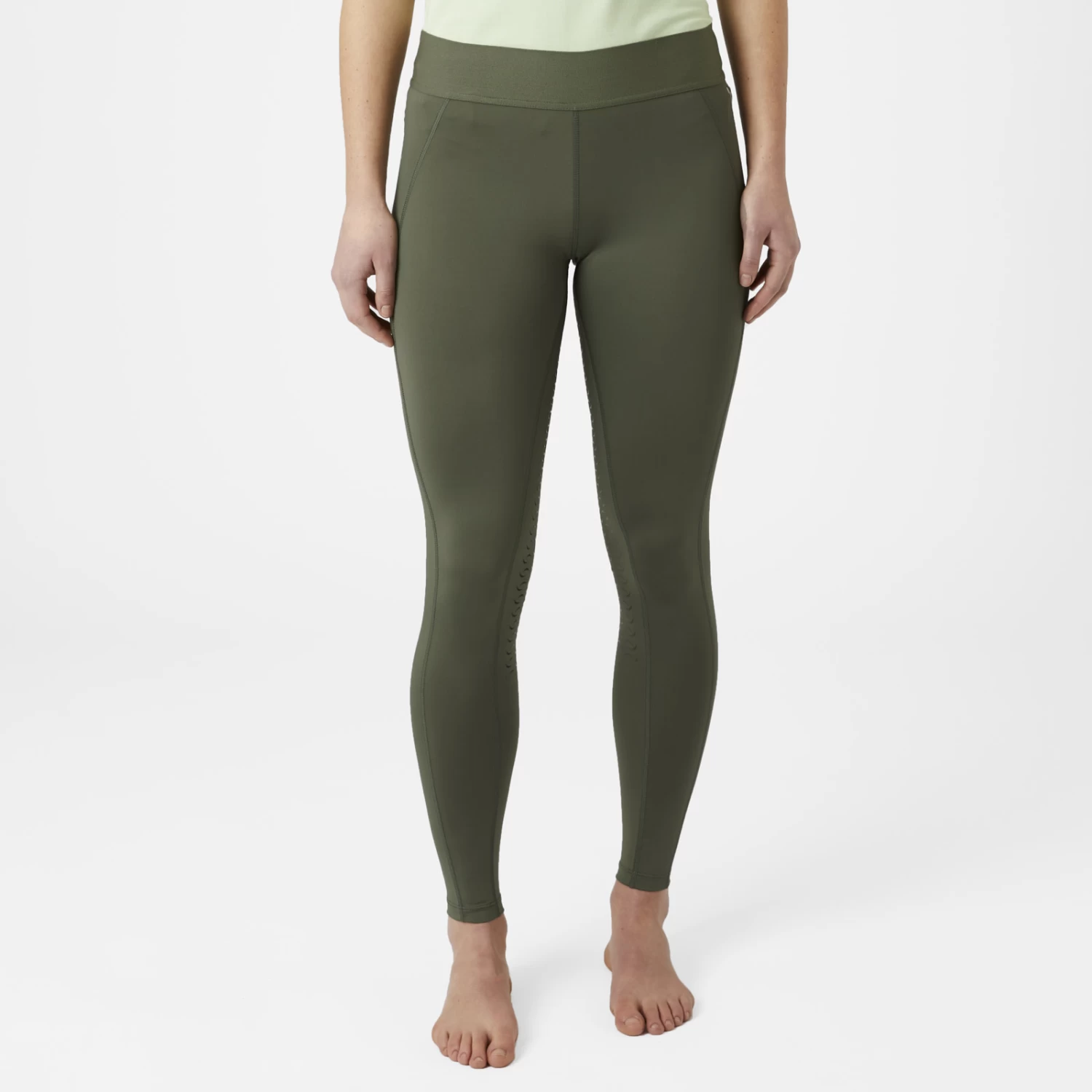 Horze Tessa Womens Full Seat Riding Tights - Olivine Green - Image 7