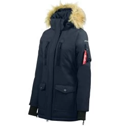 Horze Womens Brooke Long Parka Jacket - Dark Navy