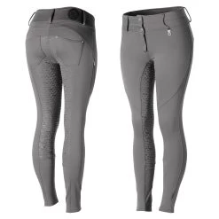 Horze Rhea Kids Full Seat Thermo Breeches With Back Pockets - Charcoal Grey