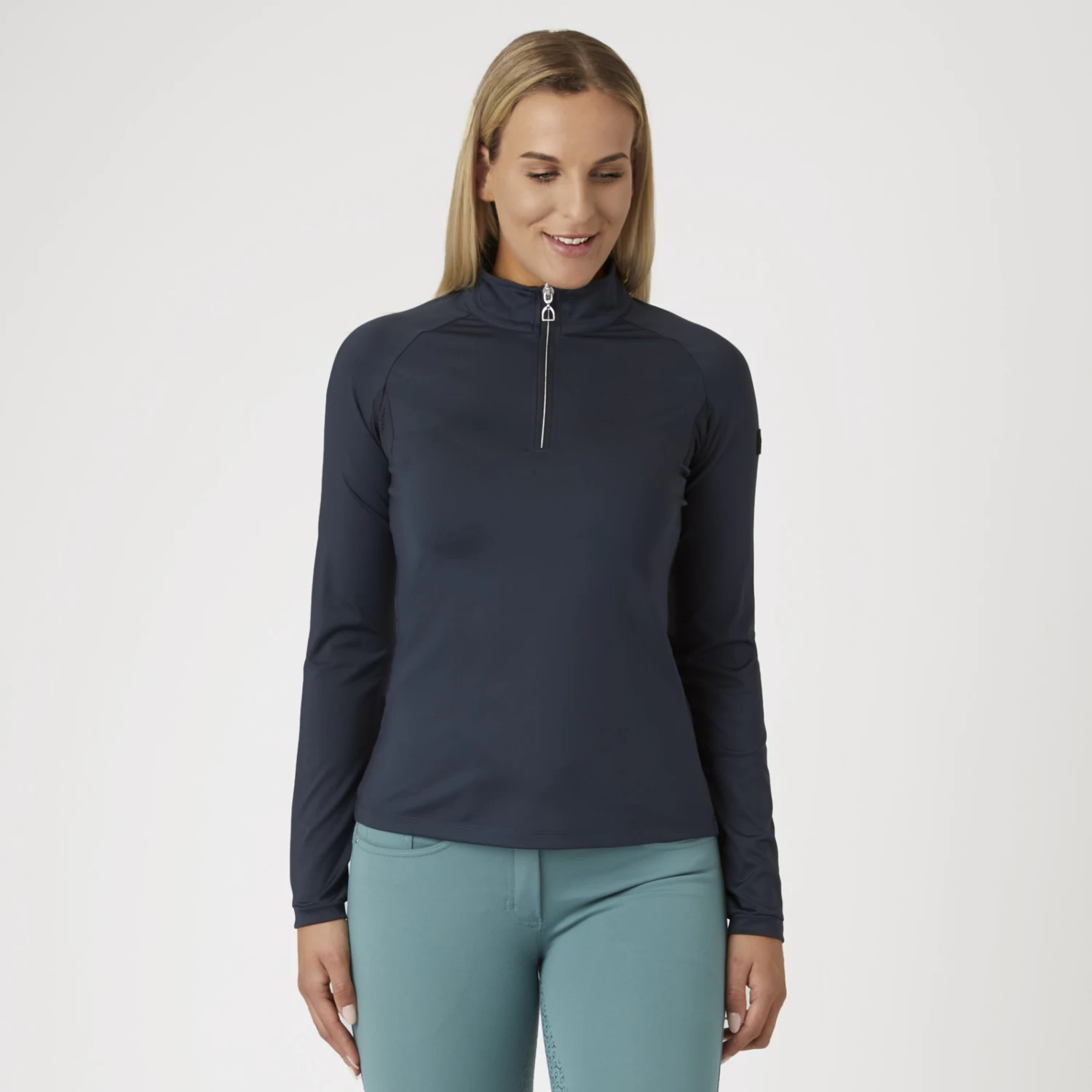 Horze Carolina Womens Training Shirt - Navy Dark Blue - Image 8