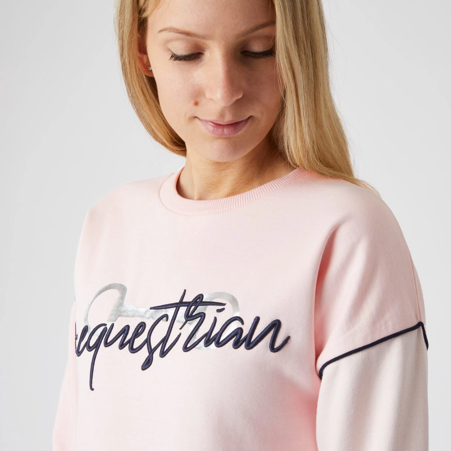 Horze Ashlyn Young Rider Crew Neck Sweater - Mauve Chalk (Pink) - Image 5